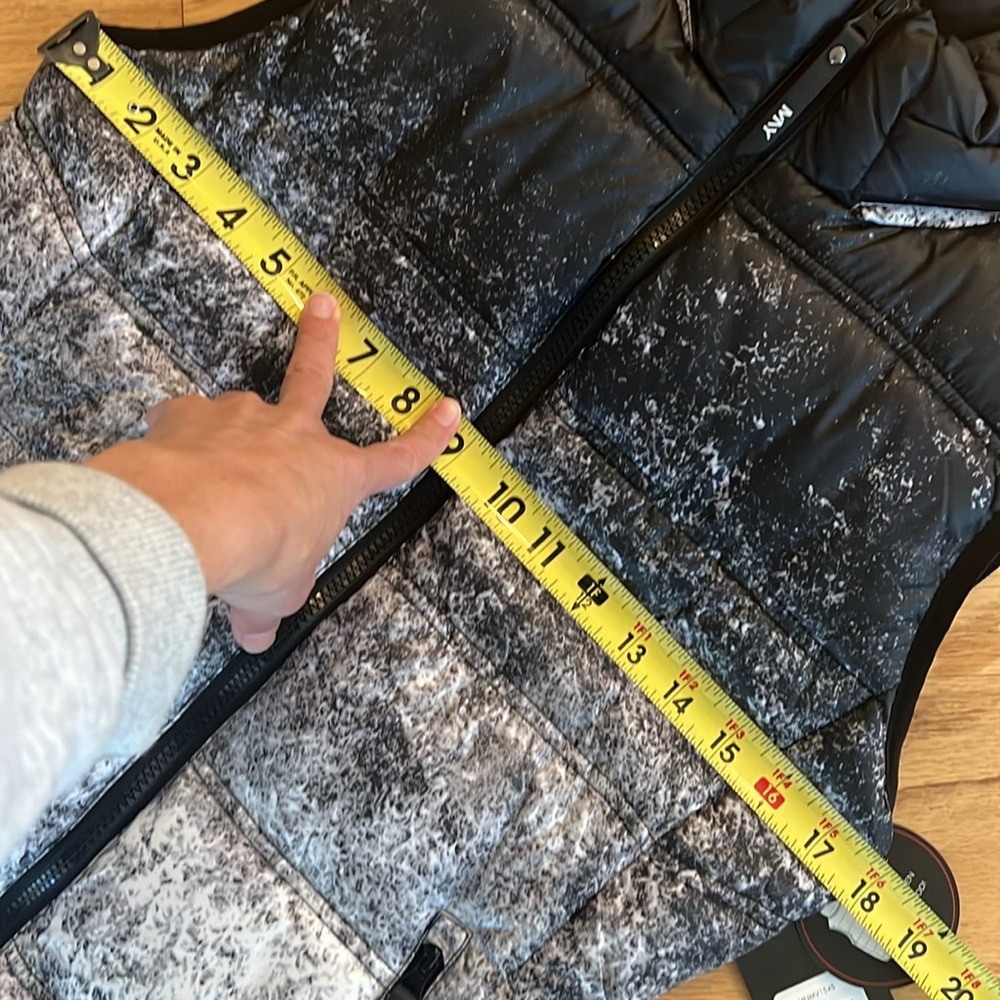NWT Marc New York ombré two tone puffer vest hood small new black - Picture 9 of 14